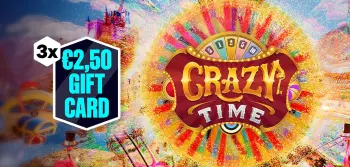 Crazy Time: €7,50 aan Gift Cards